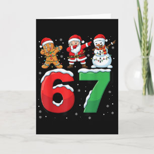 67 Meme Six Seven Dabbing Santa 6 7 Funny Christma Card
