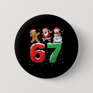 67 Meme Six Seven Dabbing Santa 6 7 Funny Christma Cm Round Badge