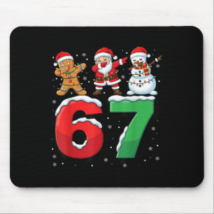 67 Meme Six Seven Dabbing Santa 6 7 Funny Christma Mouse Pad