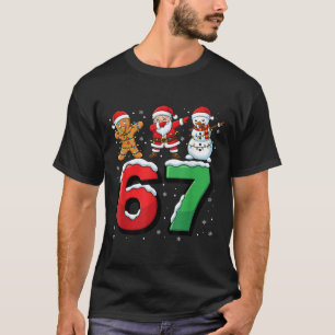 67 Meme Six Seven Dabbing Santa 6 7 Funny Christma T-Shirt