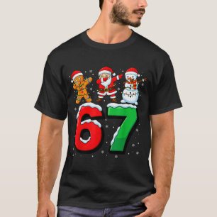 67 Meme Six Seven Dabbing Santa 6 7 Funny Christma T-Shirt