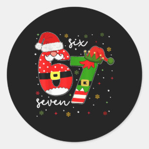 67 Meme Six Seven For Kids Women Men Boys Girls Ch Classic Round Sticker