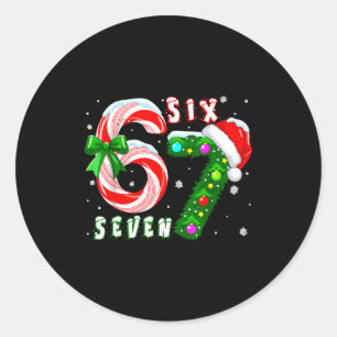 67 Meme Six Seven For Kids Women Men Boys Girls Ch Classic Round Sticker