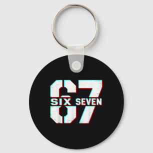 67 Meme Six Seven Funny 6 7 Gen Alpha Slang 6-7  Key Ring
