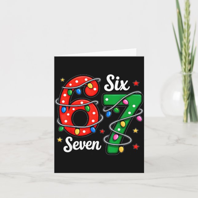 67 Meme Six Seven Funny Christmas Pajamas Boys Gir Card (Front)