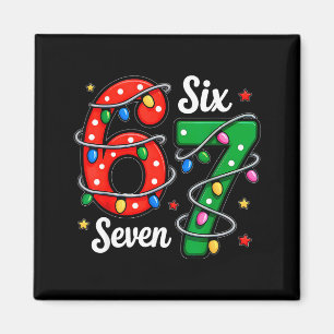 67 Meme Six Seven Funny Christmas Pajamas Boys Gir Magnet