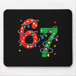 67 Meme Six Seven Funny Christmas Pajamas Boys Gir Mouse Pad