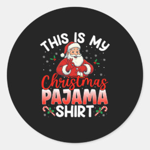 67 Meme Six Seven Funny Christmas Pajamas Santa Sh Classic Round Sticker