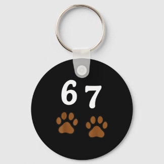 67 Meme Six Seven Funny Dog Paw Key Ring