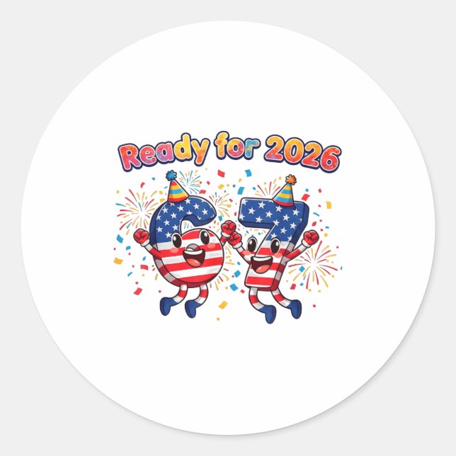 67 Meme Six Seven Funny New Year 2026 Party Men Wo Classic Round Sticker (Front)