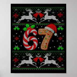 67 Meme Six Seven Funny Ugly Christmas Xmas Sweate Poster
