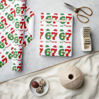 67 Meme Six Seven Gen Alpha Christmas  Wrapping Paper