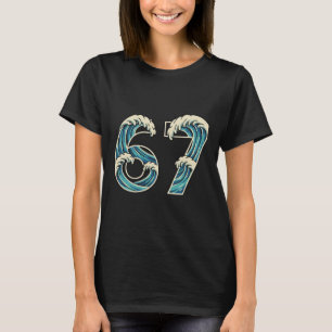 67 Meme Six Seven Gen Alpha Slang Wave Surfing Wat T-Shirt