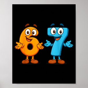 67 Meme Six Seven Kids Number Blocks Math Teacher Poster