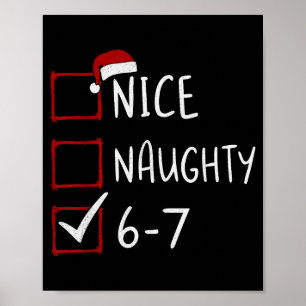 67 Meme Six Seven Men Boys Christmas 6-7 Meme Nice Poster