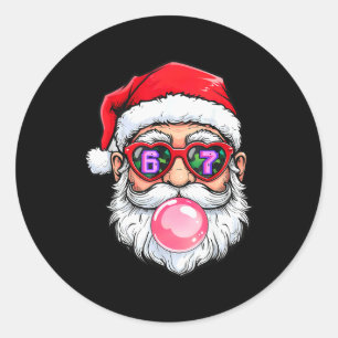 67 Meme Six Seven Number 6-7 6 7 Funny Santa Xmas Classic Round Sticker