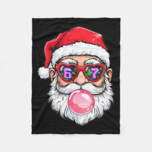 67 Meme Six Seven Number 6-7 6 7 Funny Santa Xmas  Fleece Blanket