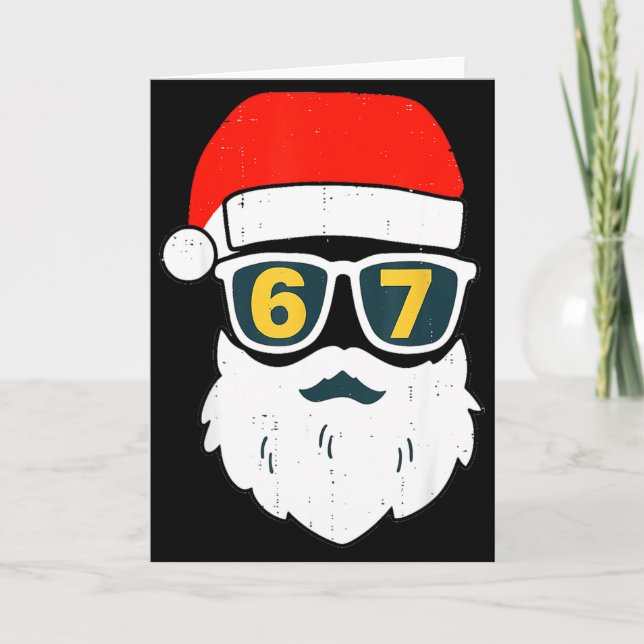 67 Meme Six Seven Santa Face Kids Men Boys Girls C Card (Front)