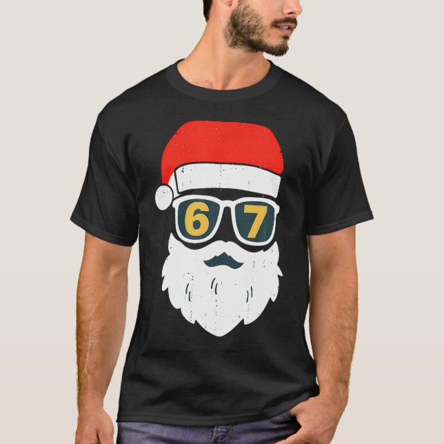67 Meme Six Seven Santa Face Kids Men Boys Girls C T-Shirt (Front)
