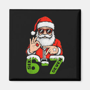 67 Meme Six Seven Santa Funny Christmas Gen Z Alph Magnet