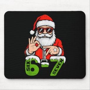 67 Meme Six Seven Santa Funny Christmas Gen Z Alph Mouse Pad
