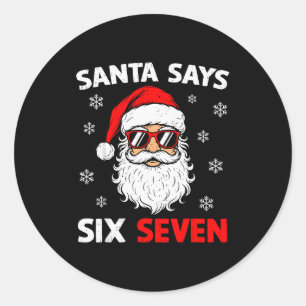 67 Meme Six Seven Santa Funny Christmas Meme Mens  Classic Round Sticker