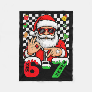 67 Meme Six Seven Santa Xmas Christmas Men Women B Fleece Blanket