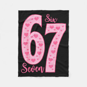 67 Meme Six Seven Valentine's Days  Fleece Blanket