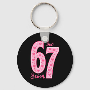 67 Meme Six Seven Valentines Days  Key Ring