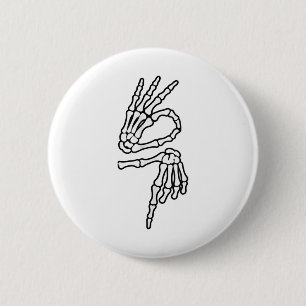 67 Meme Skeleton Hand 6 7 Halloween Six Seven _1  Cm Round Badge