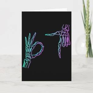 67 Meme Skeleton Hand 6 7 Halloween Six Seven  Card