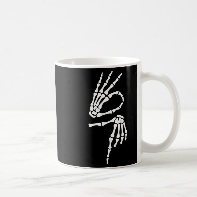 67 Meme Skeleton Hand 6 7 Halloween Six Seven  Coffee Mug (Right)