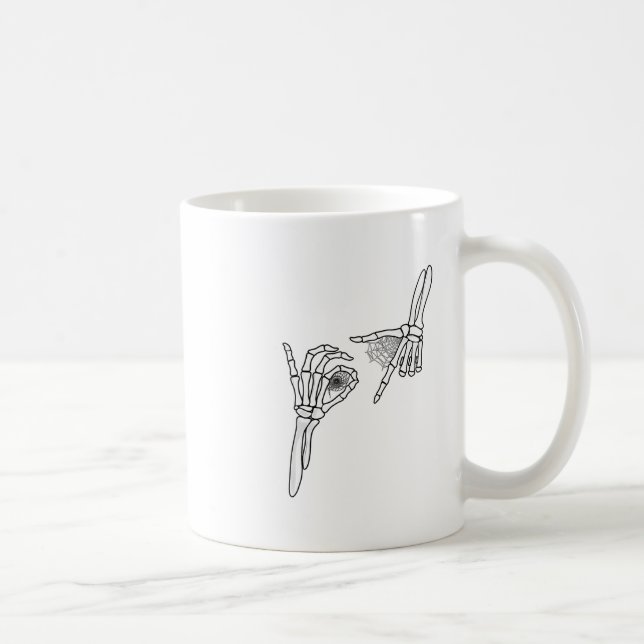 67 Meme Skeleton Hand 6 7 Halloween Six Seven  Coffee Mug (Right)