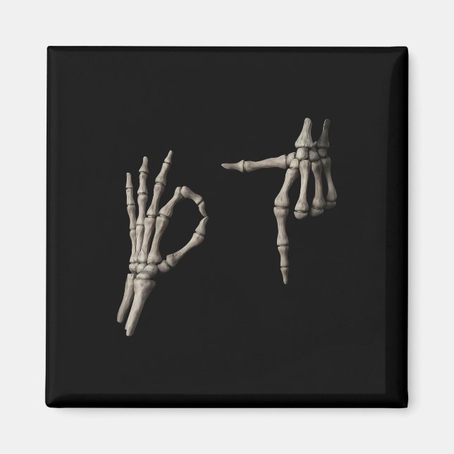 67 Meme Skeleton Hand 6 7 Halloween Six Seven Funn Magnet (Front)