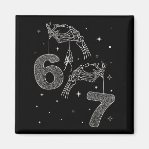 67 Meme Skeleton Hand Funny Halloween Six Seven Te Magnet