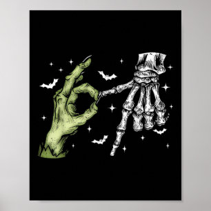 67 Meme Skeleton Zombie Hand 6 7 Halloween Six Sev Poster