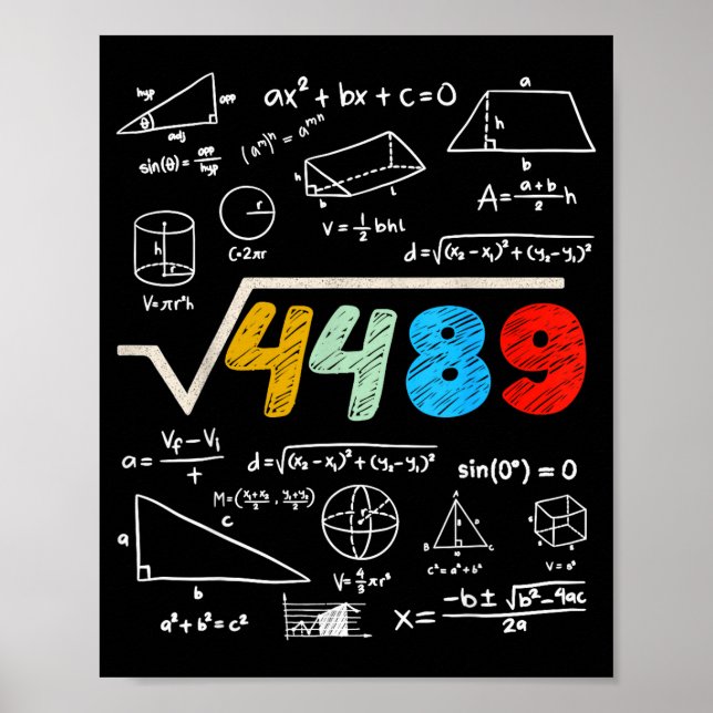 67 Meme Square Root 4489 Do The Math Funny Birthda Poster (Front)