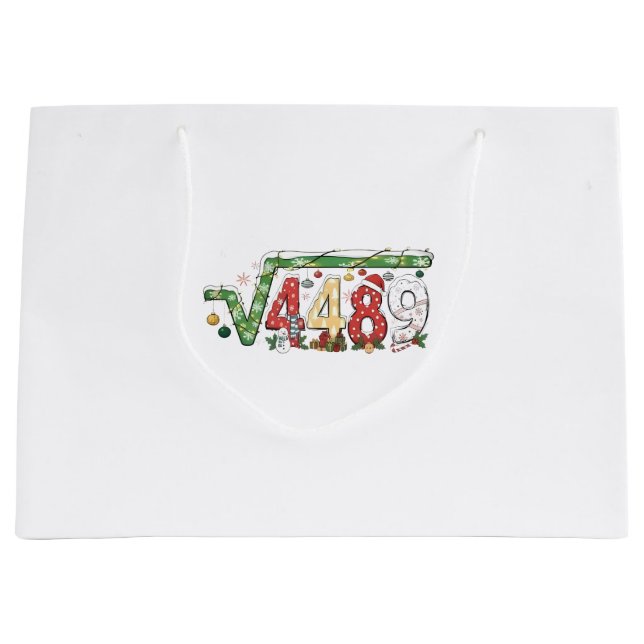 67 Meme Square Root 4489 Six Seven Math Christmas Large Gift Bag (Front)
