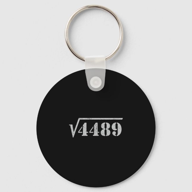 67 Meme Square Root 4489 Slang Math 6 7 Retro Men  Key Ring (Front)