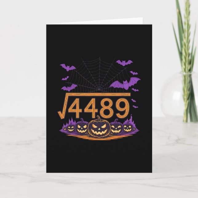 67 Meme Square Root 4489 Slang Math Halloween Cost Card (Front)