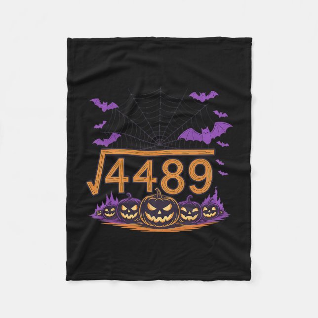 67 Meme Square Root 4489 Slang Math Halloween Cost Fleece Blanket (Front)