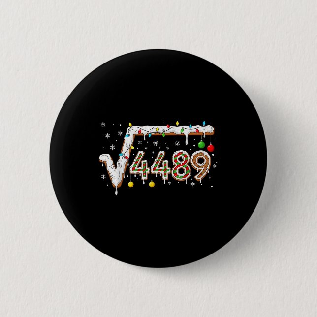 67 Meme Square Root 4489 Slang Math Teacher Funny  6 Cm Round Badge (Front)