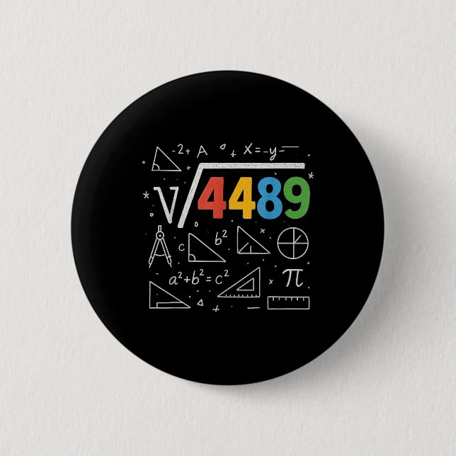 67 Meme Square Root 4489 Slang Six Seven Math Teac 6 Cm Round Badge (Front)