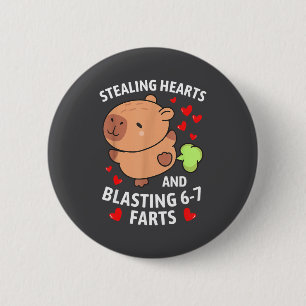 67 Meme Stealing Hearts Valentine's Day Capybara K 6 Cm Round Badge