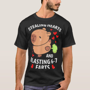 67 Meme Stealing Hearts Valentine's Day Capybara K T-Shirt