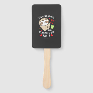 67 Meme Stealing Hearts Valentine's Day Sloth Kids Hand Fan
