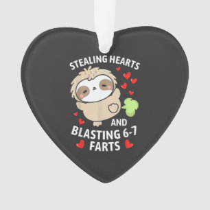 67 Meme Stealing Hearts Valentine's Day Sloth Kids Ornament
