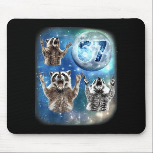 67 Meme Three Racoon Howling At The Moon 67 Mouse Pad
