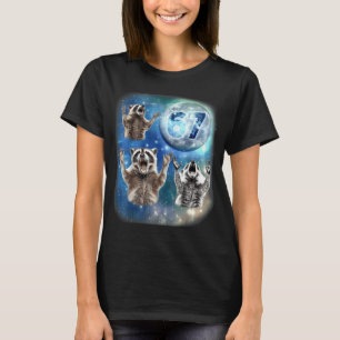 67 Meme Three Racoon Howling At The Moon 67 T-Shirt