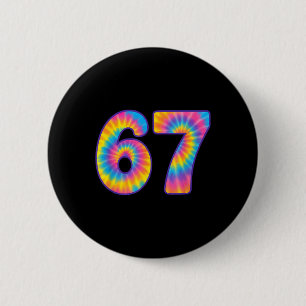 67 Meme Tie Dye Retro Six Seven  6 Cm Round Badge
